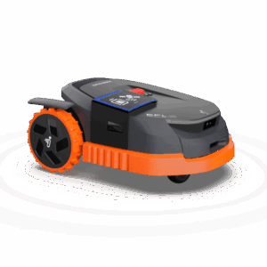 a black and orange robot